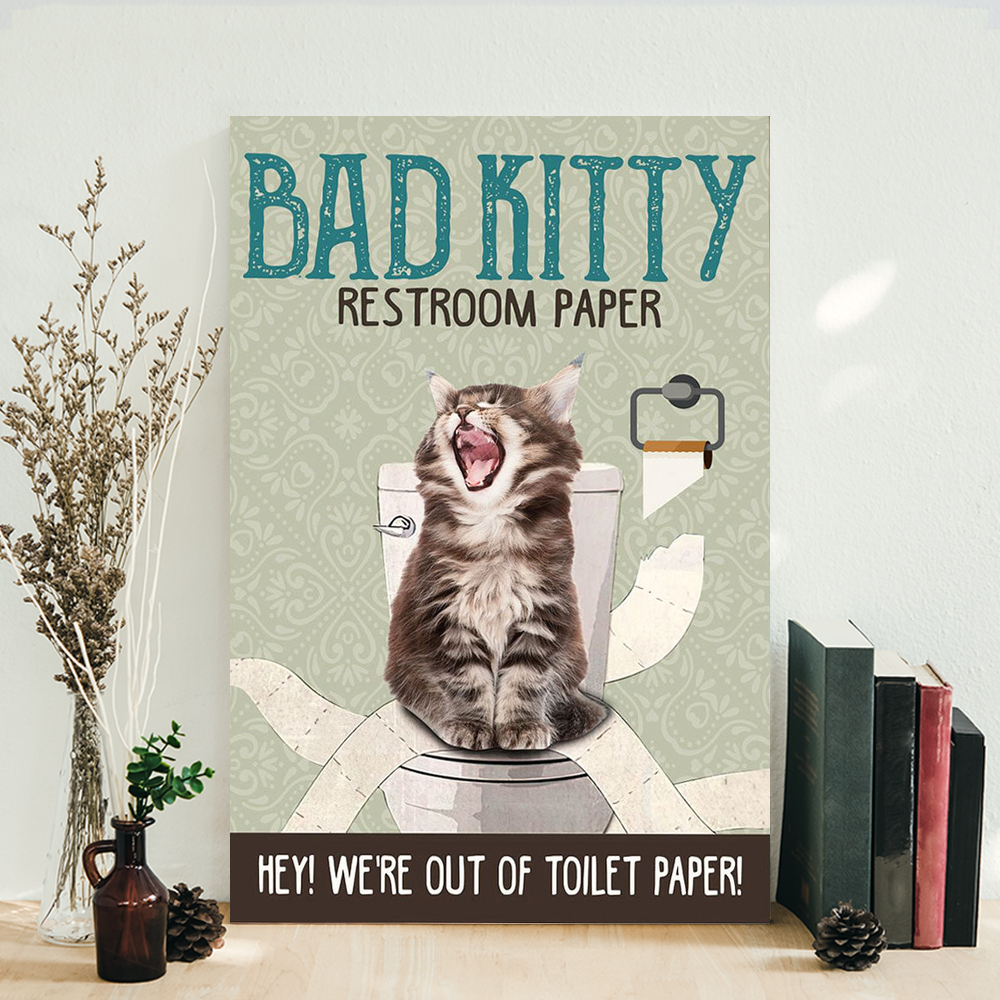 Kitty Restroom Cat Poster