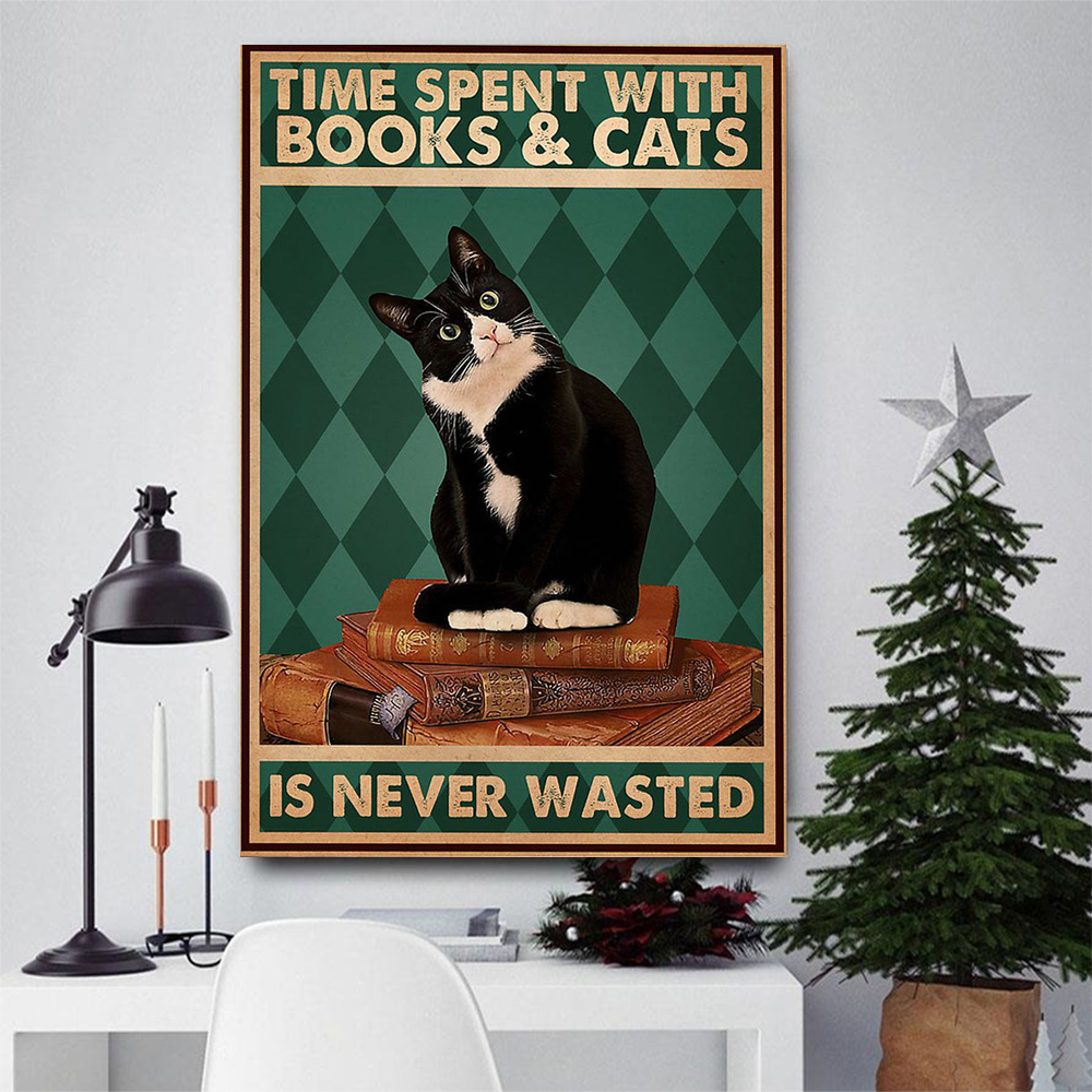 Loves Books And Cats Cat Poster