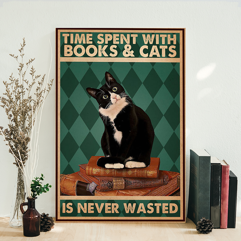 Loves Books And Cats Cat Poster